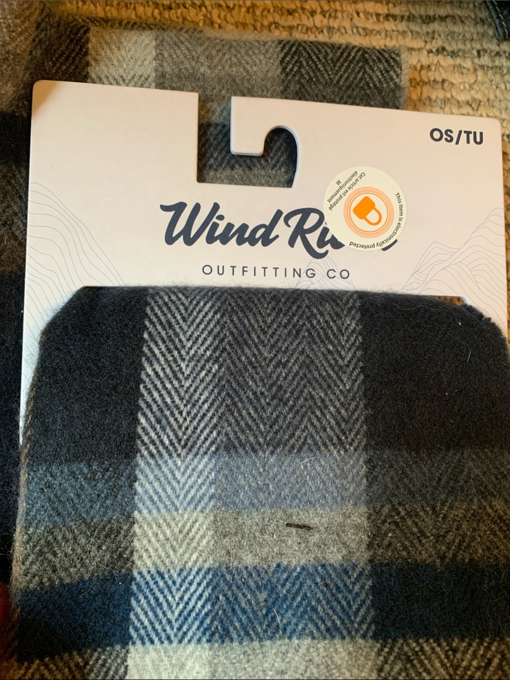 Plaid Wool Scarf - Black & Blue